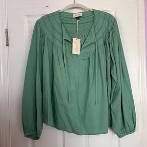 BRAND NEW W/ TAGS turquoise long sleeve, lightweight blouse! size xxl